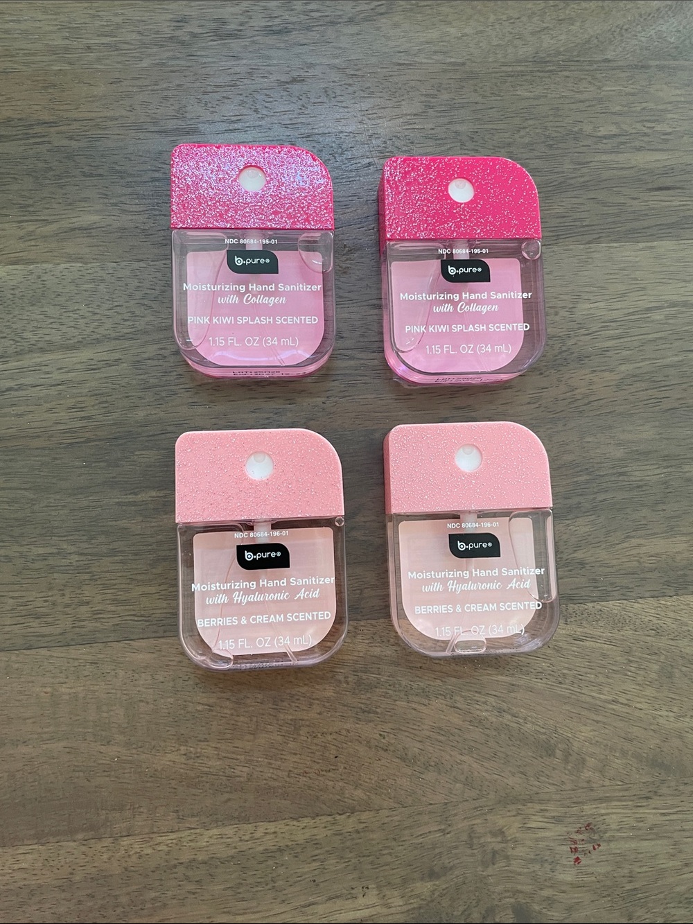 b-pure rare Hand Sanitizers - glitter pink Shades (Set of 4)